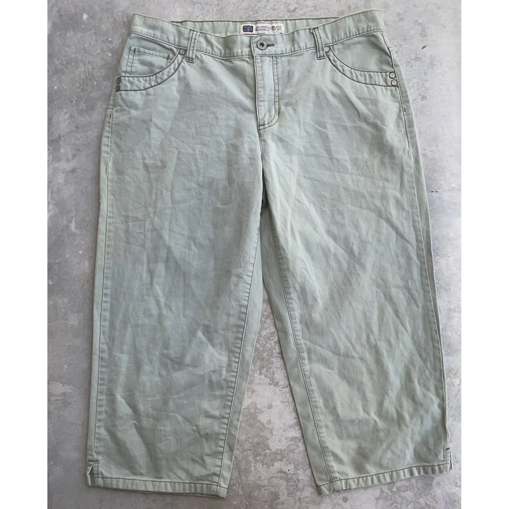 Faded Glory Women's Sage Green Denim Capri Jeans Size 10 Y2K‎